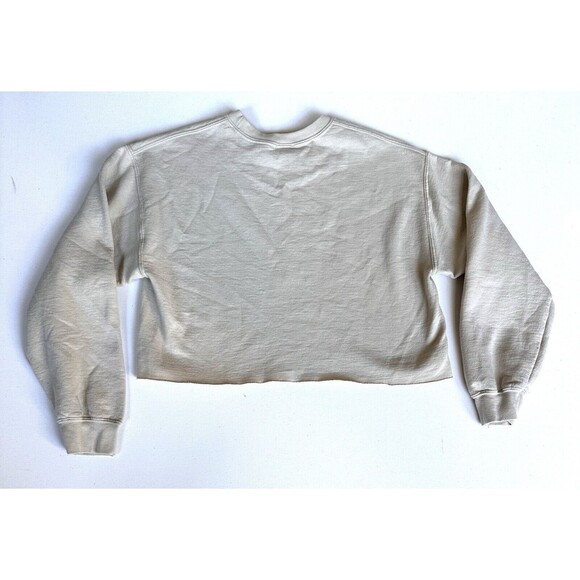 Junk Food Cropped Sweatshirt All You Need Is A Little Bit‎ Of Happiness Beige SM - Picture 6 of 14